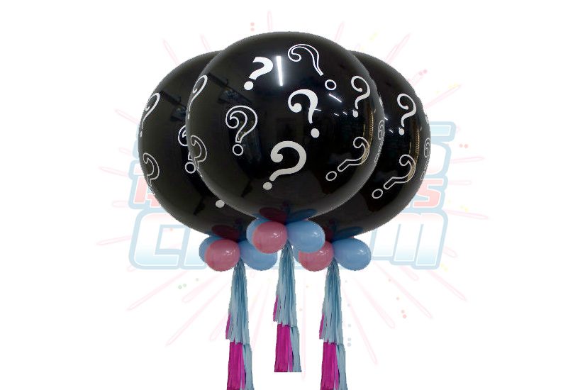 Globos Negros Para Revelación De Sexo Del Bebé