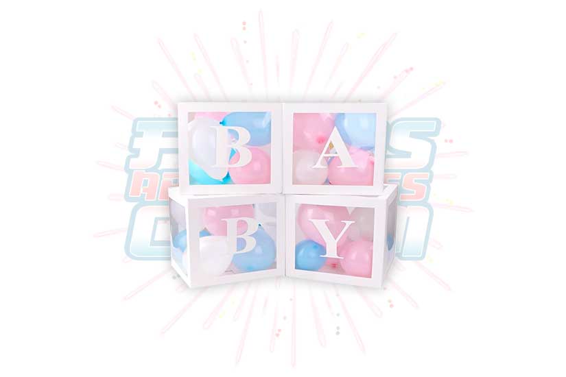 Cubos o Cajas Transparentes para Revelación, Fiestas, Baby Shower