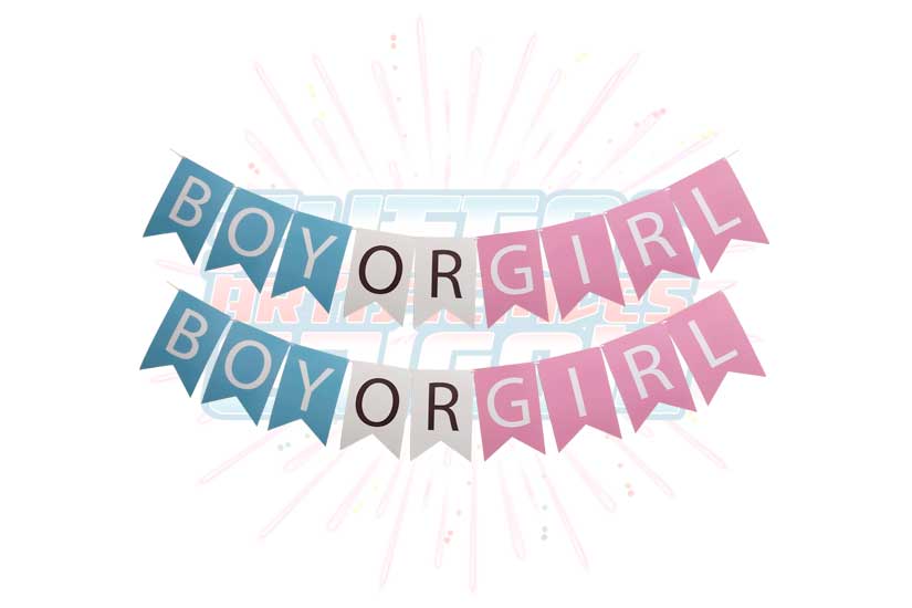 Letrero Banderín Boy Or Girl Para Revelación