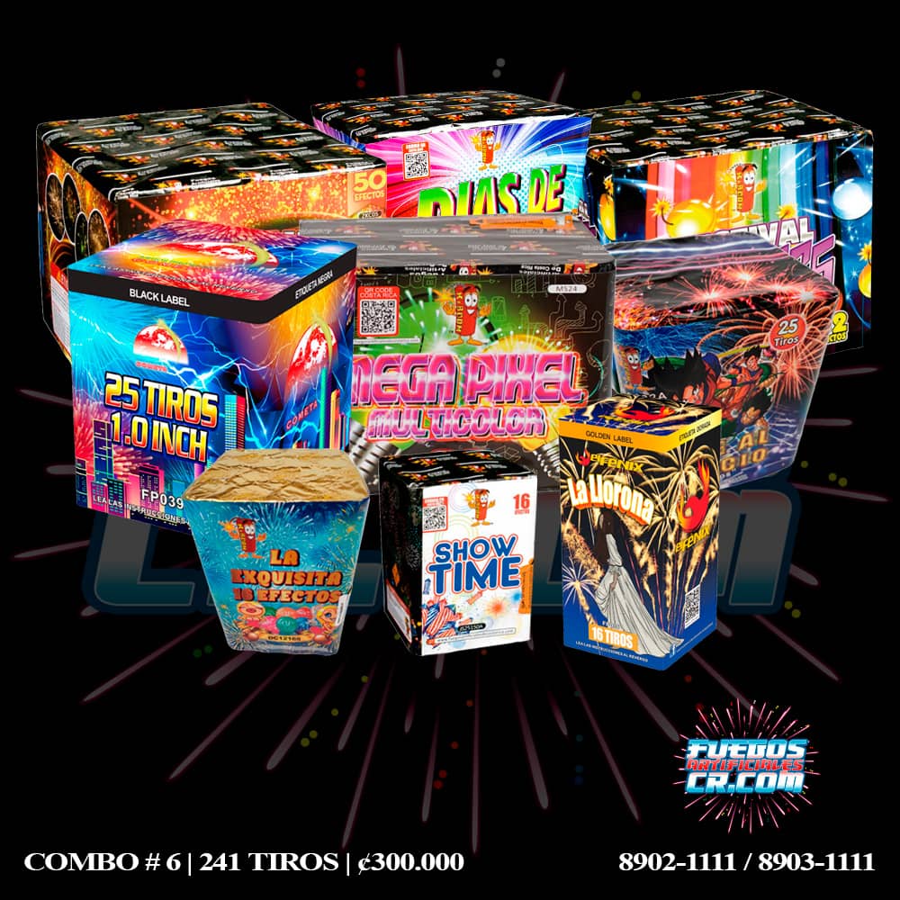 Combos de Pólvora en Costa Rica, Combo #6, Venta de Pólvora en Costa Rica, Fuegos Artificiales CR