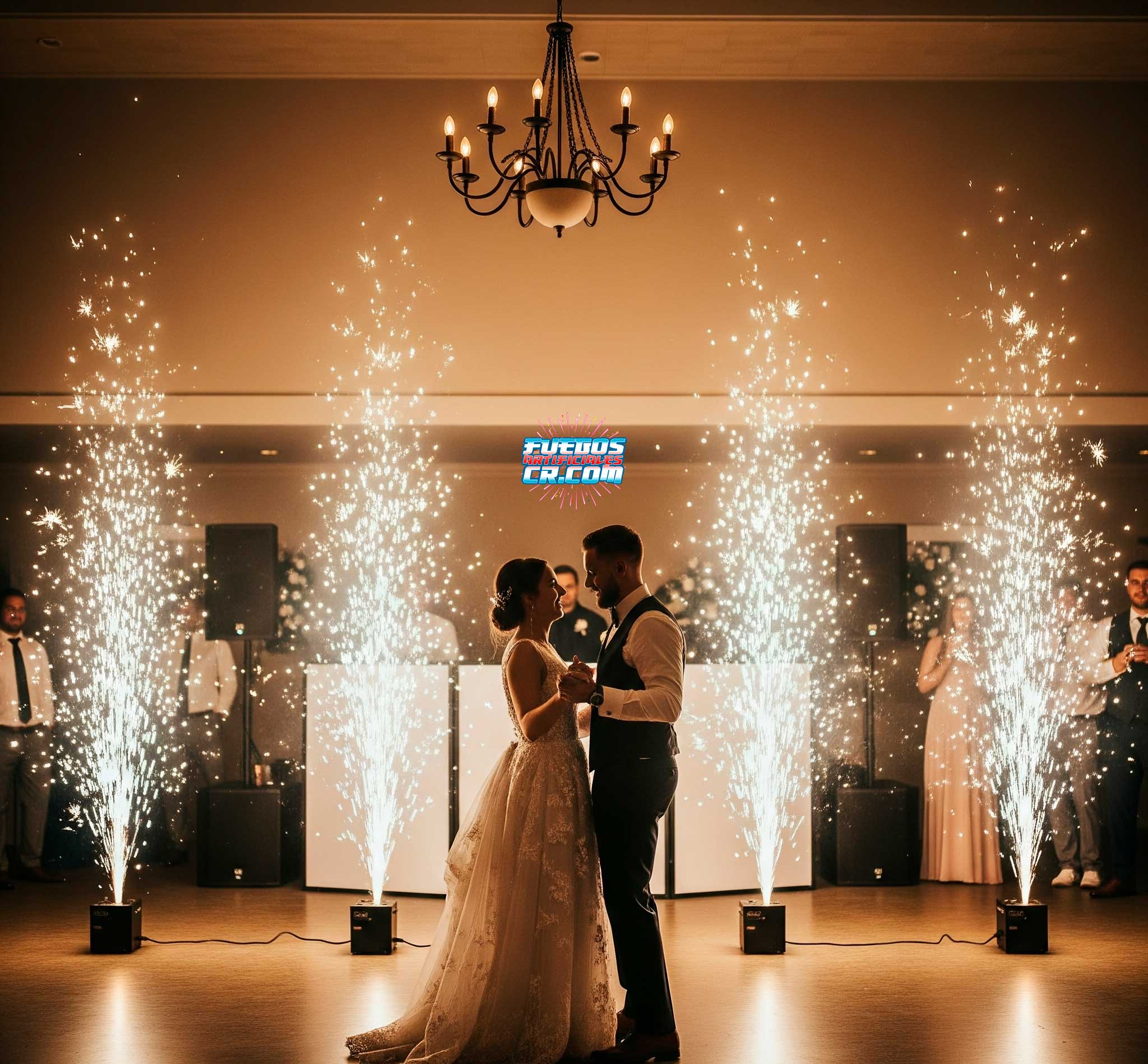 Servicio de máquinas de Sparkular para bodas en Costa Rica, Fuegos Artificiales Cross