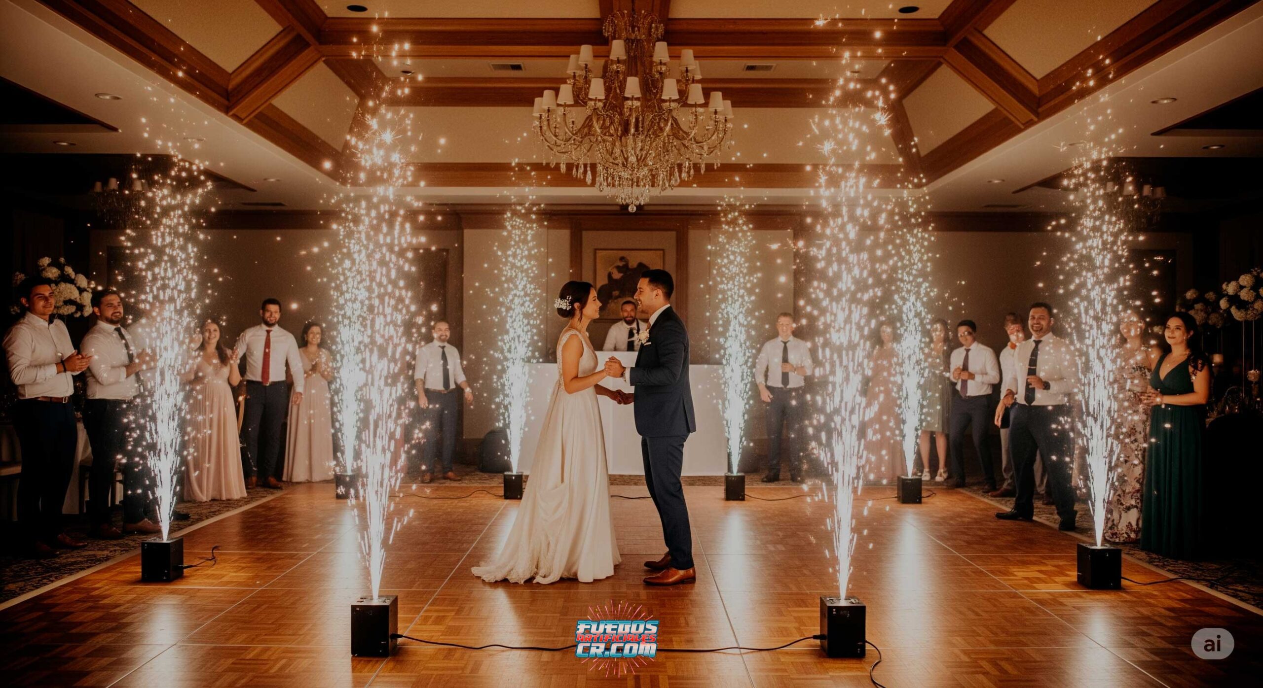 Servicio de máquinas sparkular o simuladores de pólvora fría en Costa Rica para todo tipo de eventos, Fuegos Artificiales Cross