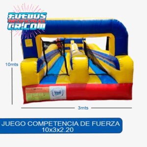 Alquiler de inflables en Costa Rica, Inflable Juego Competencia de Fuerza, Medidas 10x3x2.20, Fuegos Artificiales Cross, Entretenimiento
