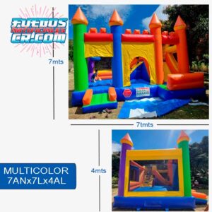 Alquiler de inflables en Costa Rica, Inflable Multicolor, Medidas 7x7x4, Fuegos Artificiales Cross, Entretenimiento