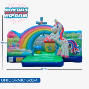 Alquiler de inflables en Costa Rica, Inflable Unicornio, Medidas 6x6x4, Fuegos Artificiales Cross, Entretenimiento